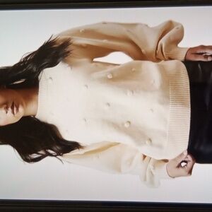 Eloquii Ee Bobble Sweater Cream Winter Office Sweater Sise 18/20